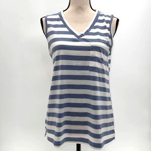 Berryou Blue/White Striped Sleeveless Tank Top - S NWT